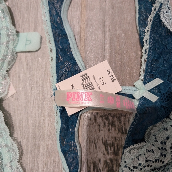 34A SMALL Victoria’s Secret PINK green bra set - Picture 2 of 3